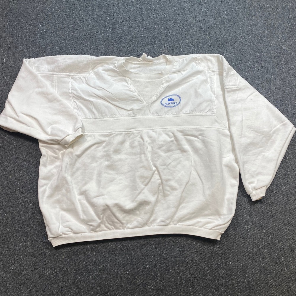 Newport Sailboat Sweatshirt Sz M Mens White Nautical Skater Retro Pullover